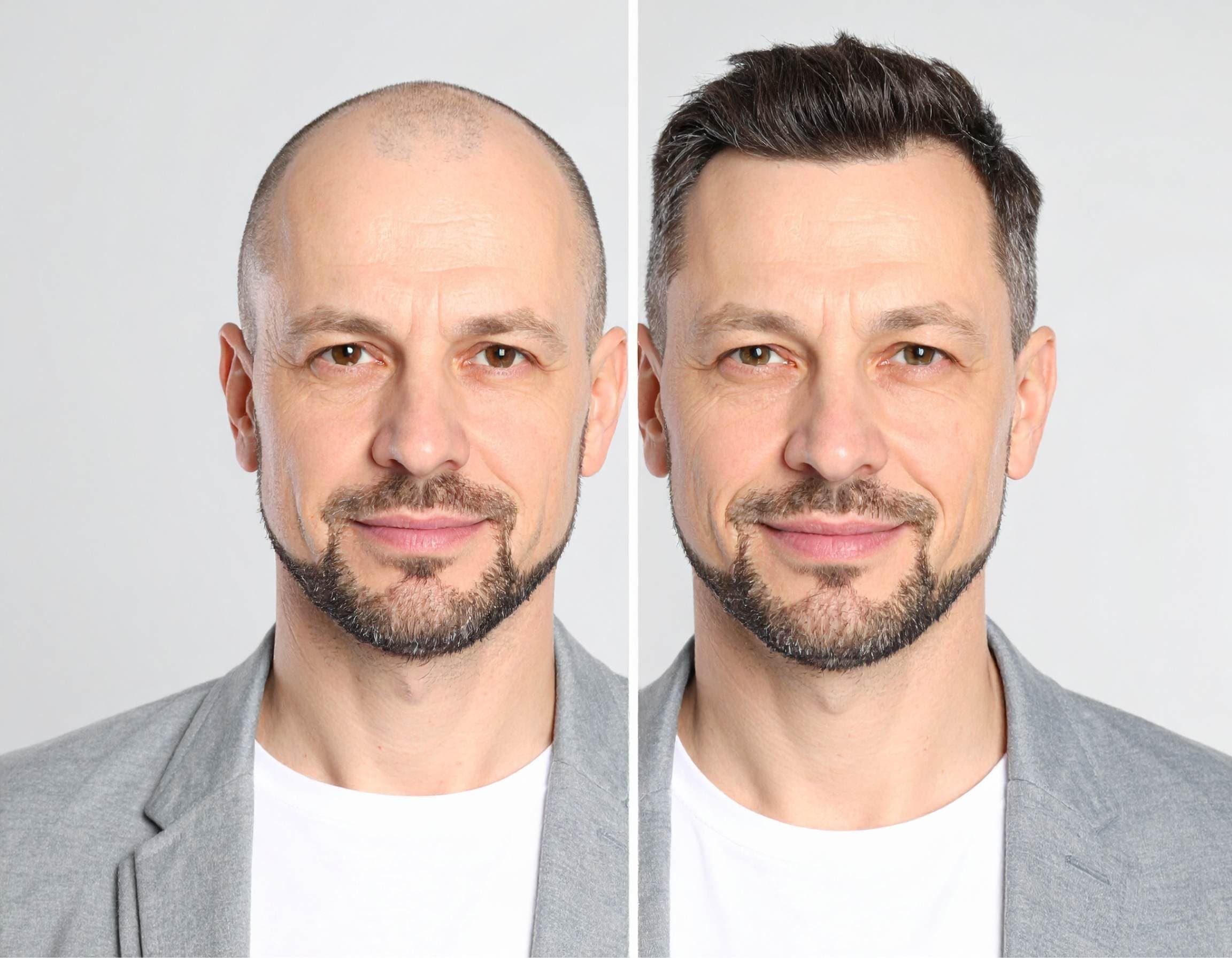 Haartransplantation Vorher Nachher – Vorderansicht